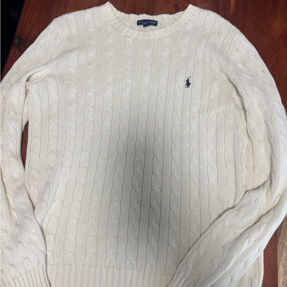 Ralph Lauren Men's Off-White Cable Knit Sweater - Picture 1 of 3